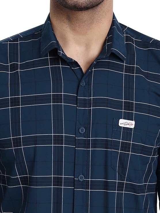 Maverick Mode Slim Fit Cotton Casual Check Shirt for Men – Stylish and Comfortable Daily Wear