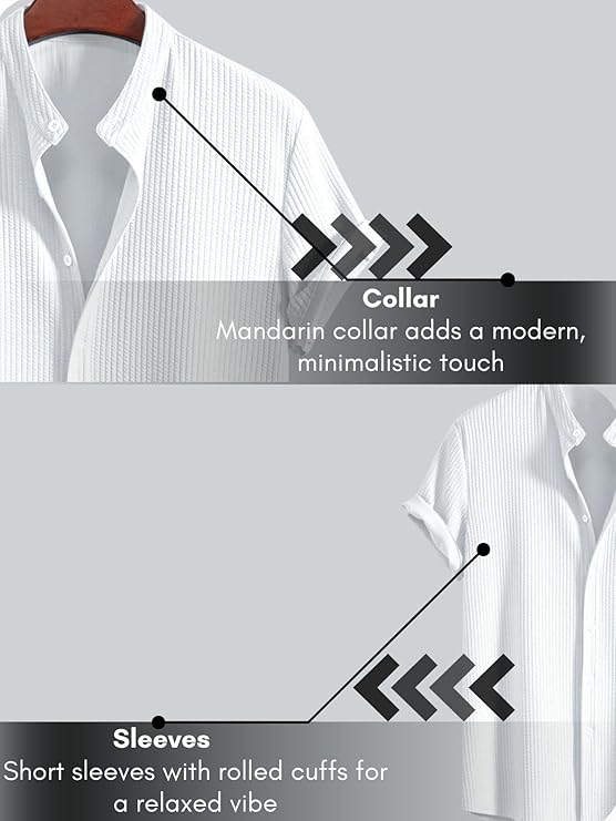 GRAVION Men's Polycotton Casual Shirt | Regular Fit | Printed & Solid | Short Sleeve | Trendy Styles (Plus Size & Combo Pack of 2