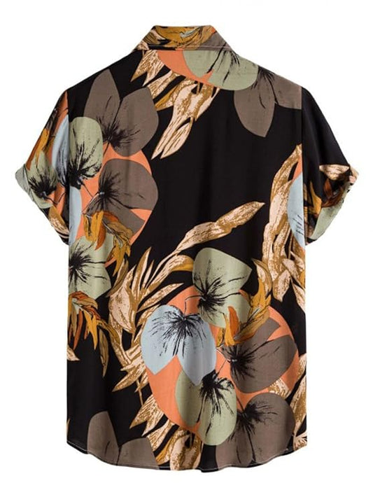 Lustro Wear Men's Rayon Regular Fit Casual Shirt | Printed, Solid, Stylish Short Sleeve Summer Button Down