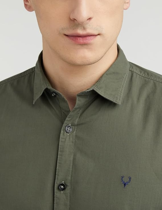 Allen Solly Men Cotton Plain Slim Fit Shirt