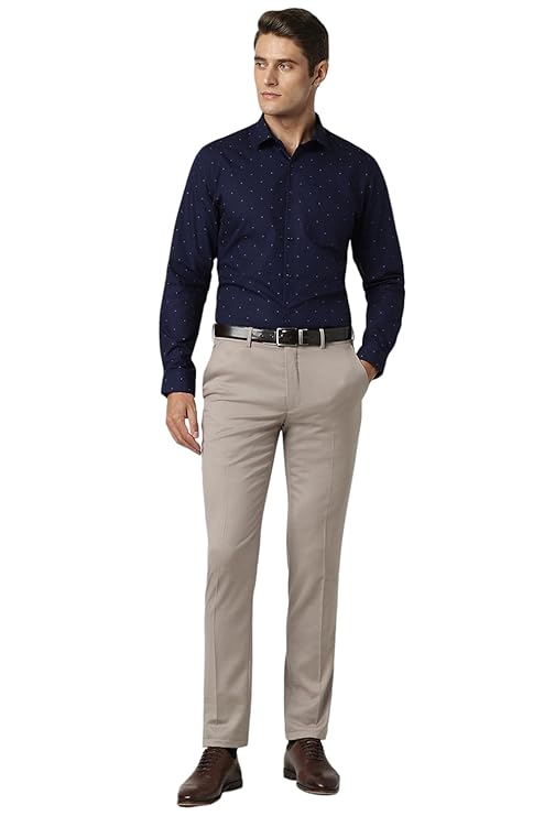 Pryden Edge Men's Cotton Slim Fit Ditsy Print Full Sleeve Shirt for Stylish Casual Wear