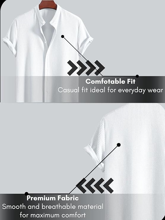 GRAVION Men's Polycotton Casual Shirt | Regular Fit | Printed & Solid | Short Sleeve | Trendy Styles (Plus Size & Combo Pack of 2