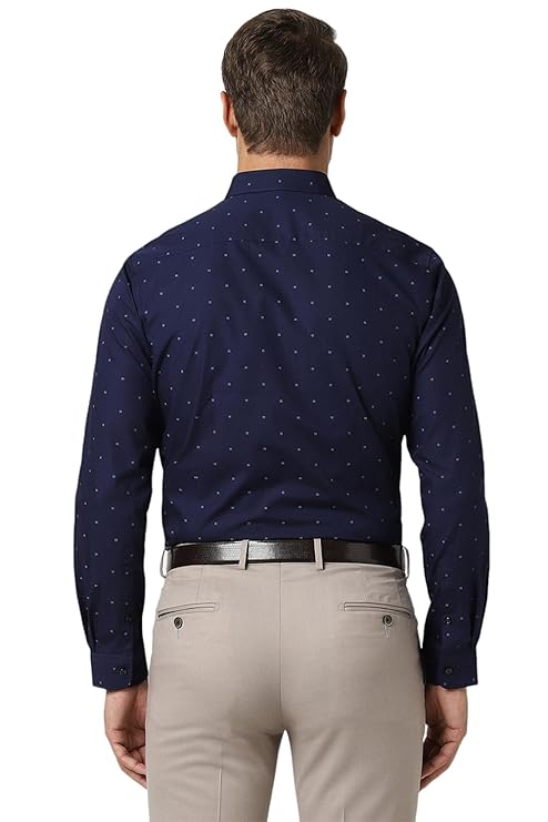 Pryden Edge Men's Cotton Slim Fit Ditsy Print Full Sleeve Shirt for Stylish Casual Wear