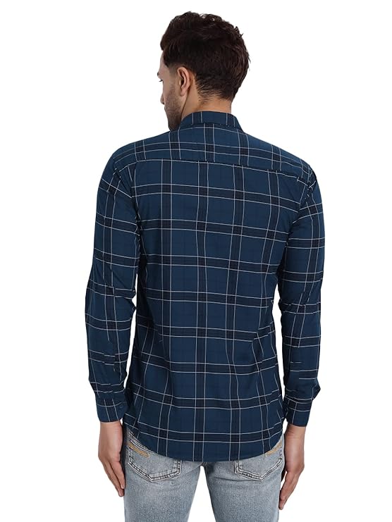Maverick Mode Slim Fit Cotton Casual Check Shirt for Men – Stylish and Comfortable Daily Wear