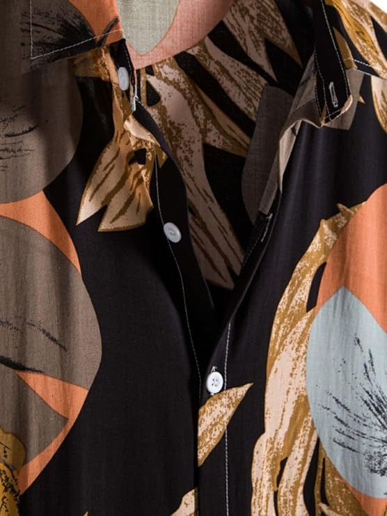 Lustro Wear Men's Rayon Regular Fit Casual Shirt | Printed, Solid, Stylish Short Sleeve Summer Button Down