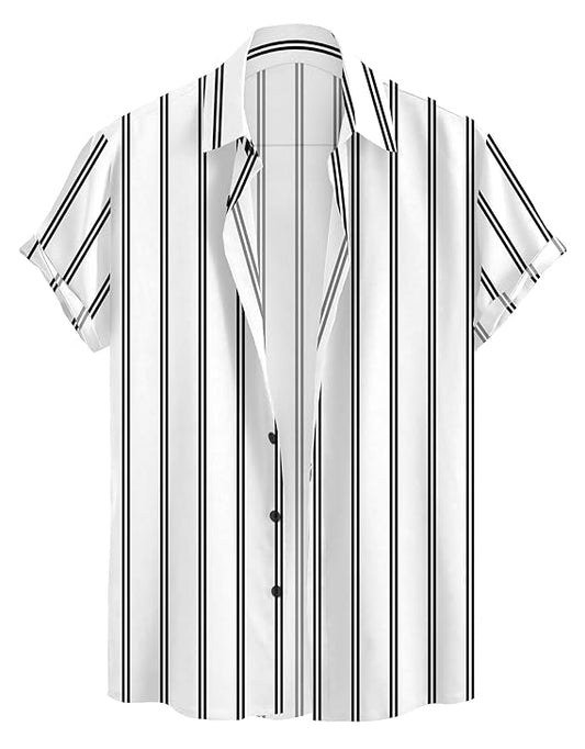 Mavrix Men's Polycotton Blend Stretchable Regular Fit Striped Printed Stylish Modern Shirt for Men