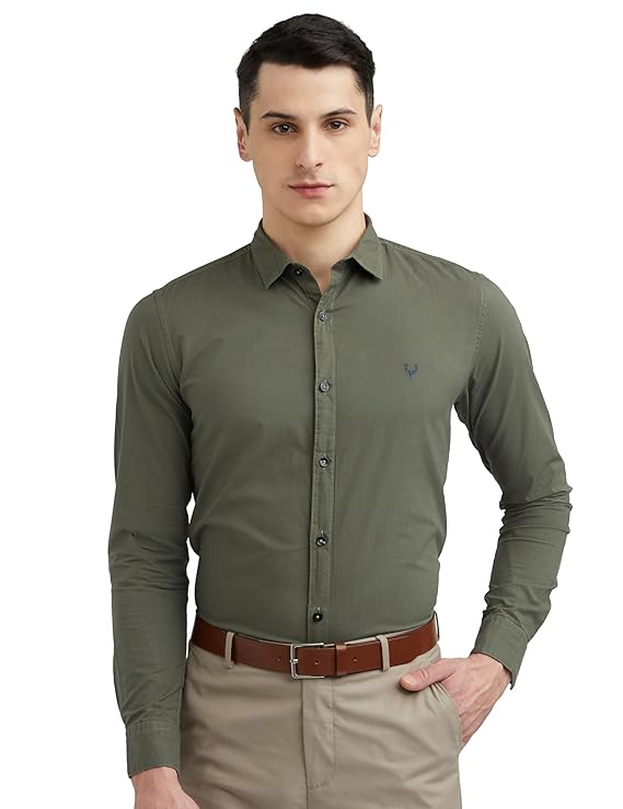 Allen Solly Men Cotton Plain Slim Fit Shirt