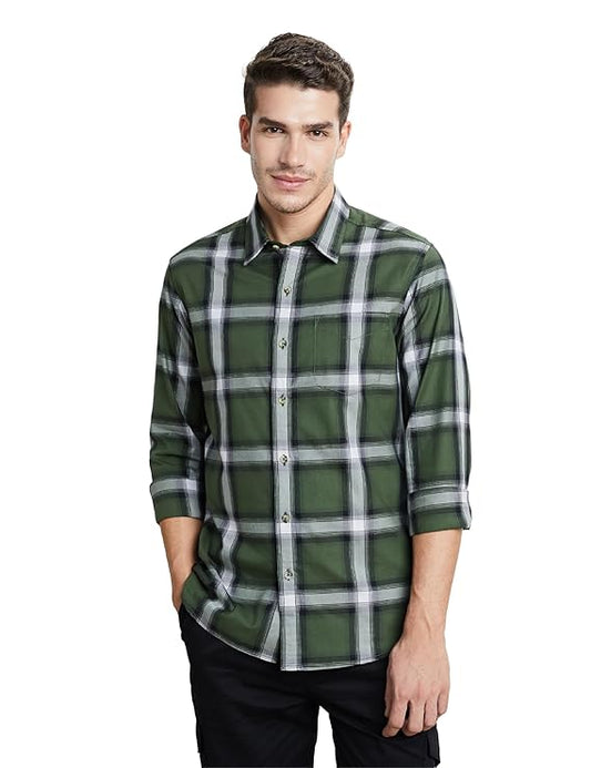 Sylvano Premium Men's Checkered Cotton Shirt | Regular Fit | Full Sleeve | Stylish Casual Wear