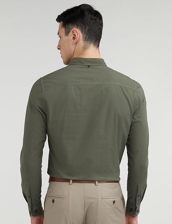 Allen Solly Men Cotton Plain Slim Fit Shirt