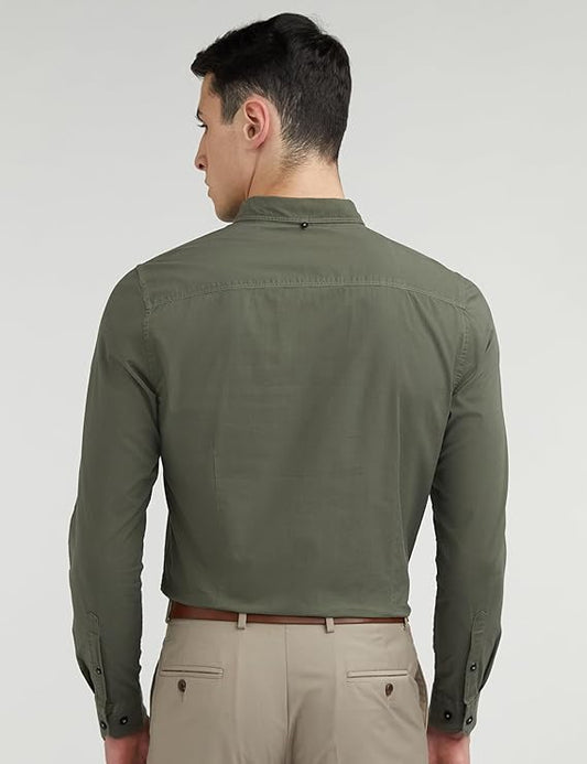 Allen Solly Men Cotton Plain Slim Fit Shirt